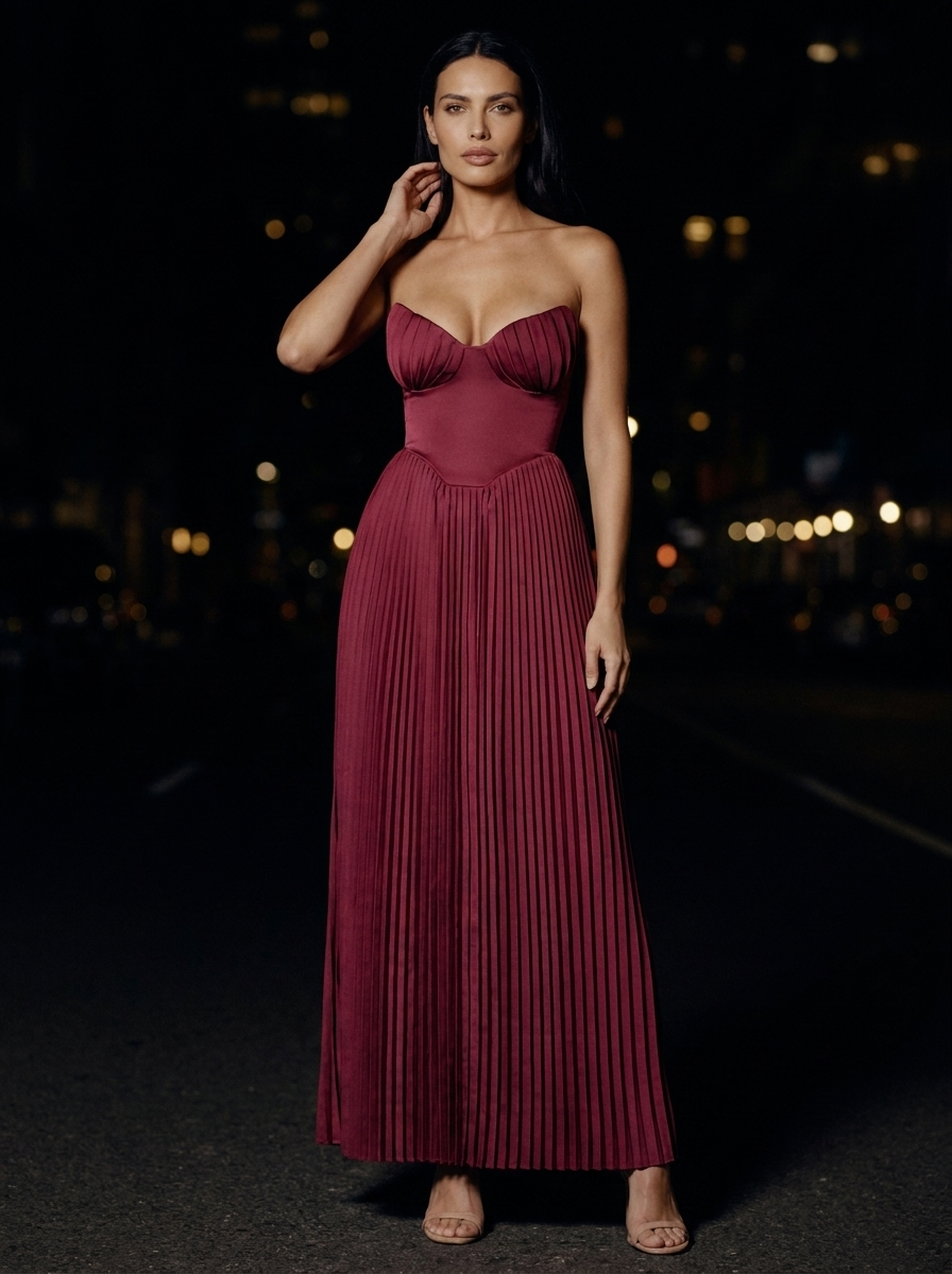 JANE MAXI DRESS Berry side