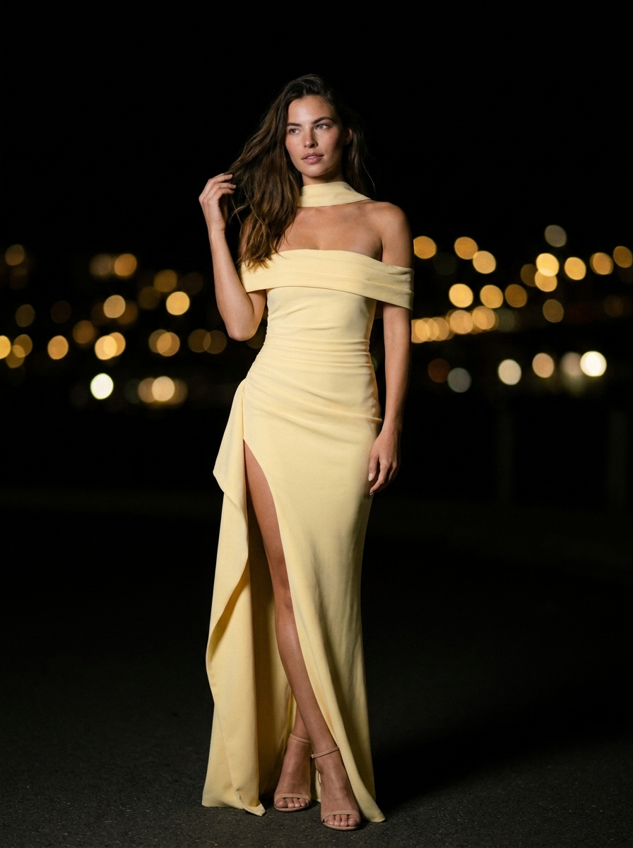 JOYCE MAXI DRESS Lemon front