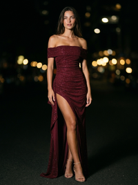 JOYCE MAXI DRESS Wine Sparkle side