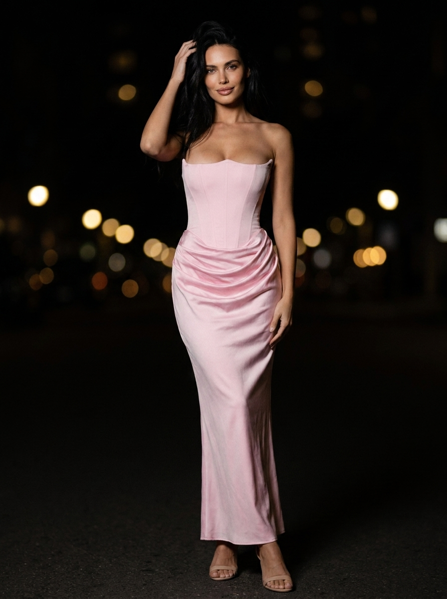KYLIE MAXI DRESS Soft Pink front