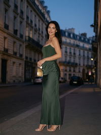 KYLIE MAXI DRESS Green mood shoulder