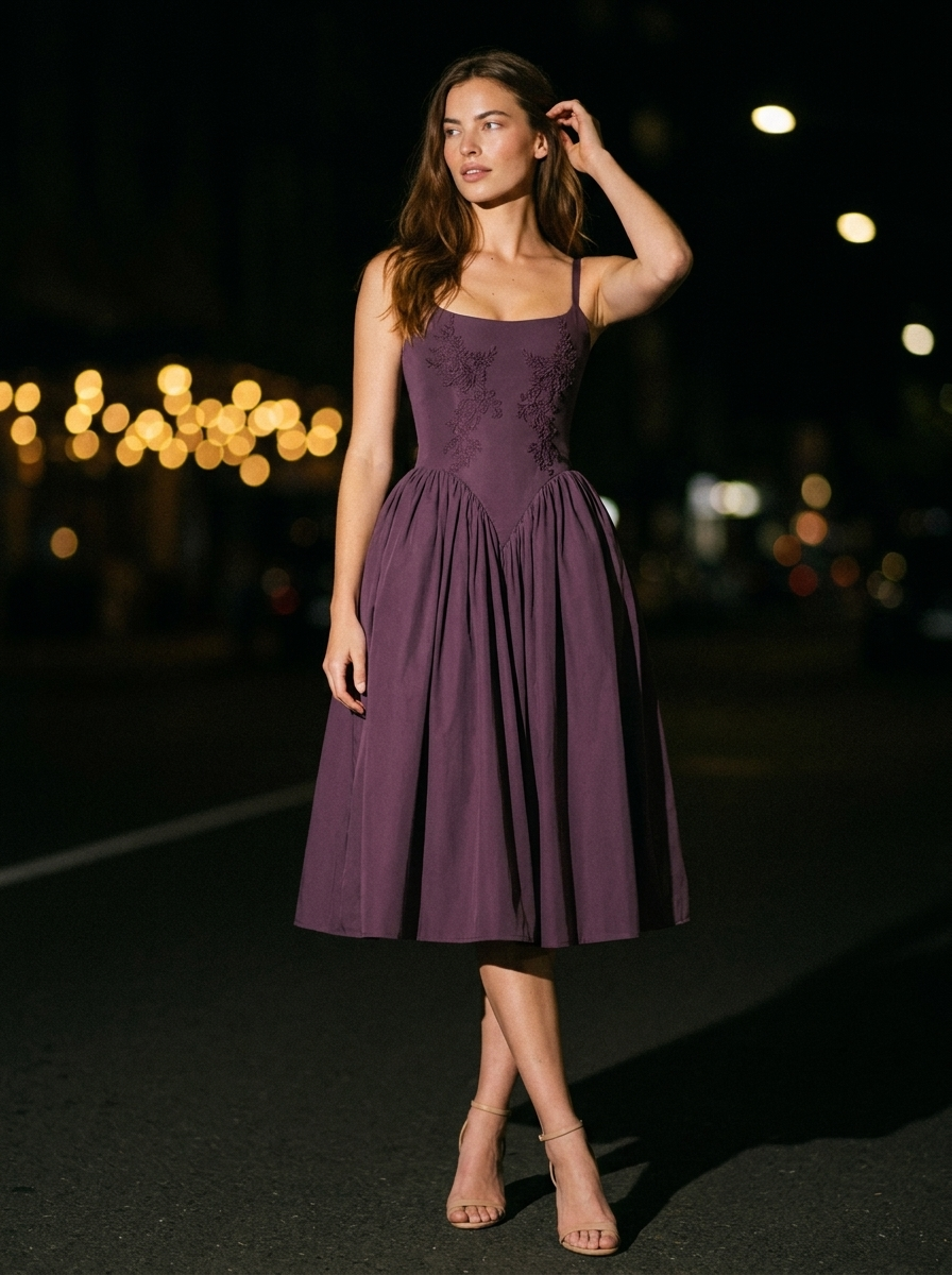 SAMIRA MIDI DRESS Purple back