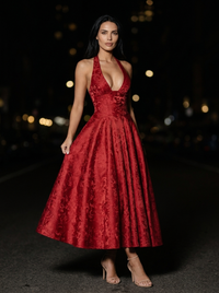 STEPHANIE MIDI DRESS Red side