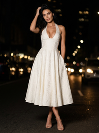 STEPHANIE MIDI DRESS Ivory back