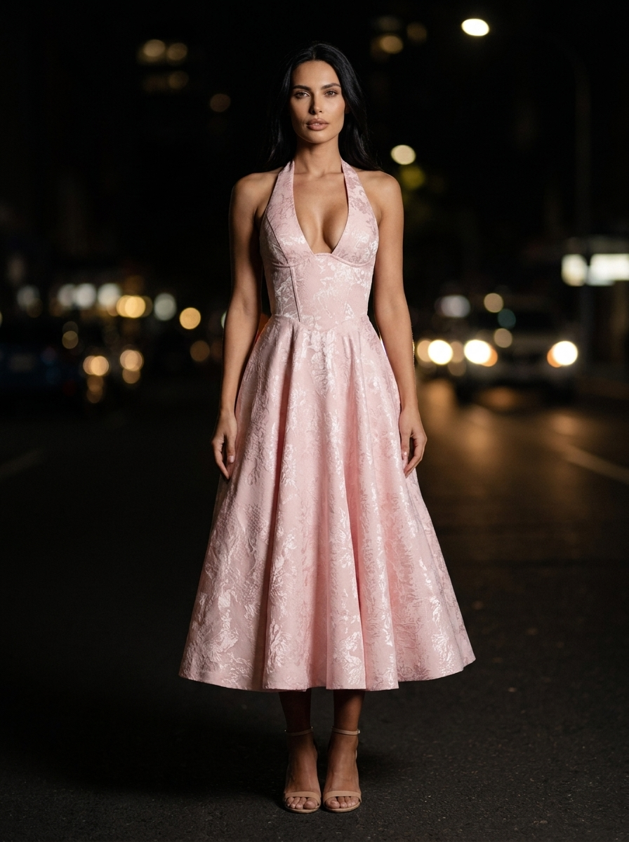 STEPHANIE MIDI DRESS Blush side