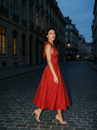STEPHANIE MIDI DRESS Red atmosphere 1