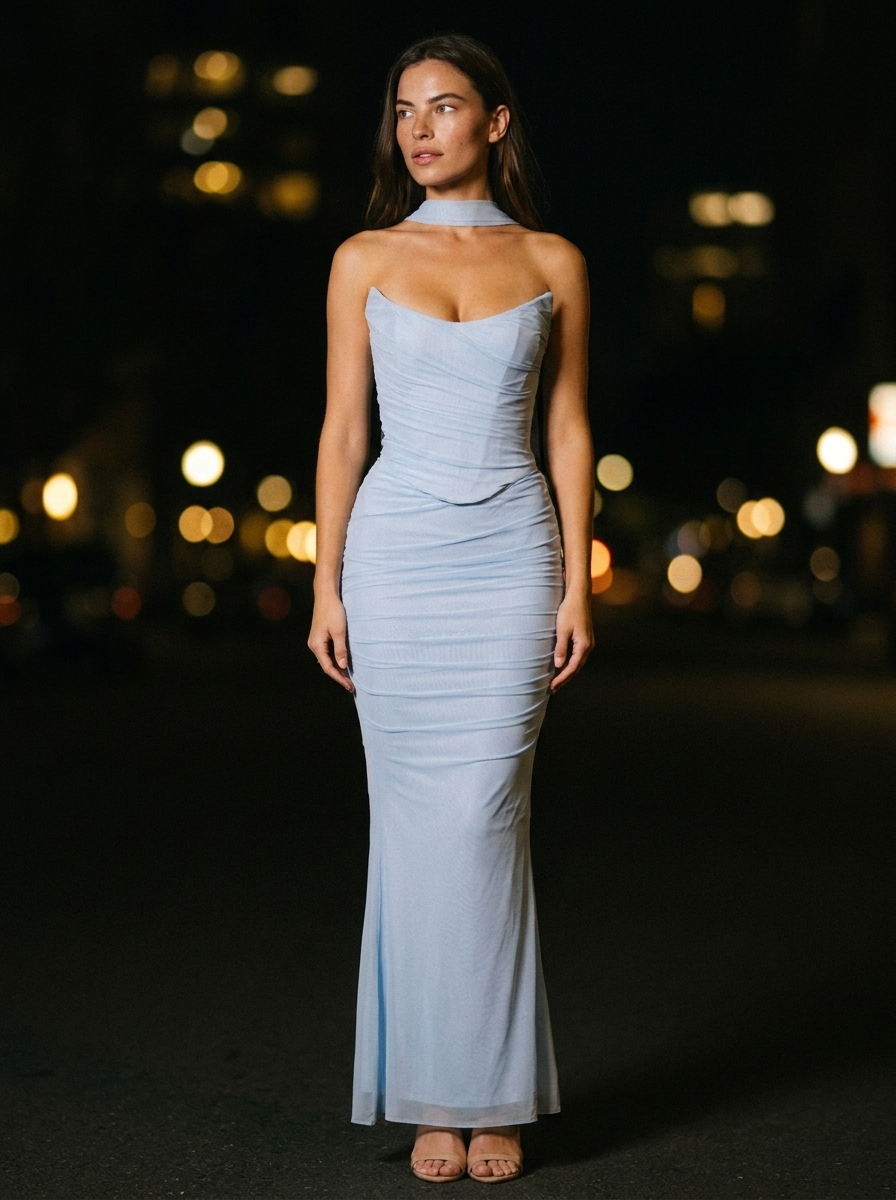 TAMARA CORSET MAXI SET Baby Blue side
