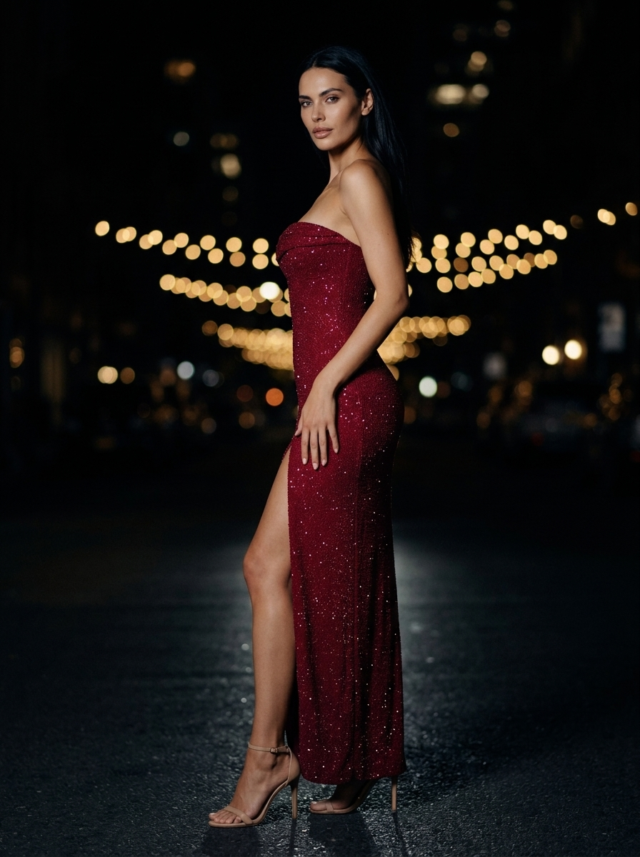 VERONA MAXI DRESS Wine Red side