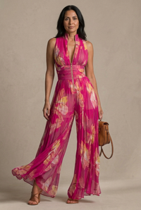 Catriona - Floral Chiffon Wide-Leg Jumpsuit