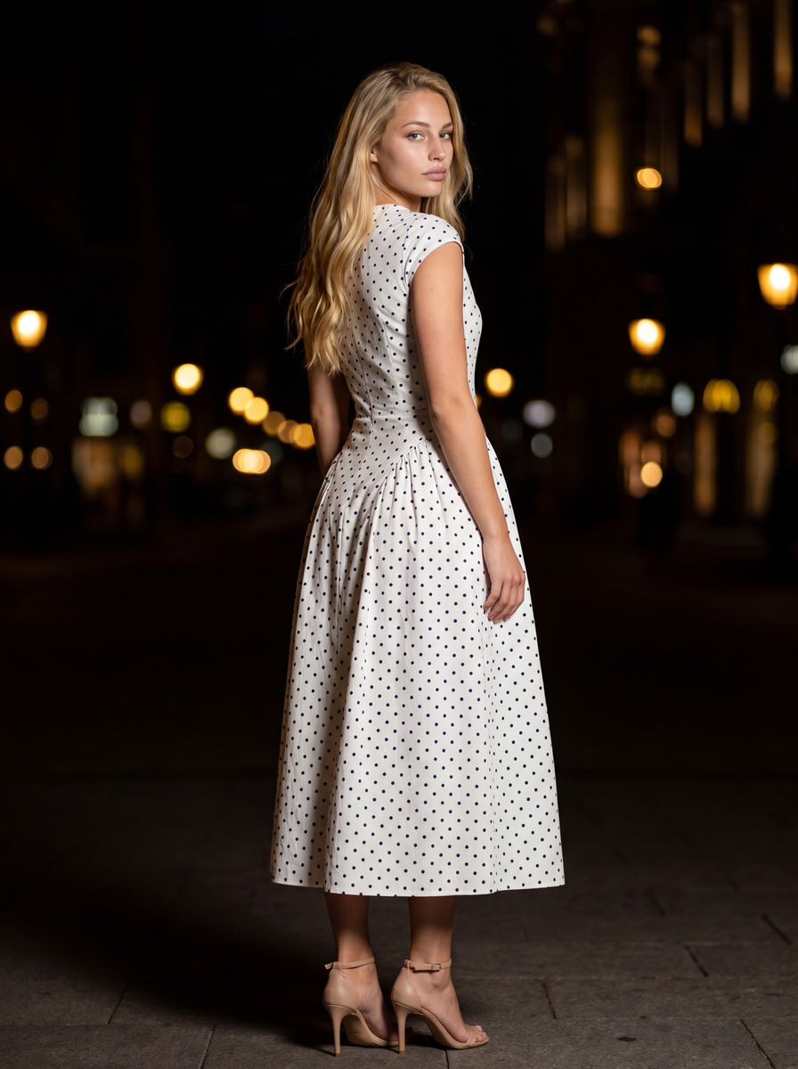 Margot White Polka Dot back