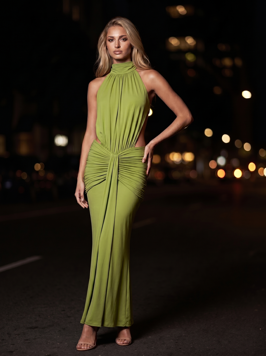 CLARA MAXI DRESS Green front