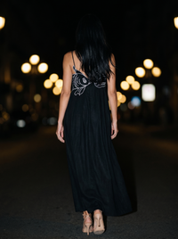 MARINA FISH MAXI DRESS Black back