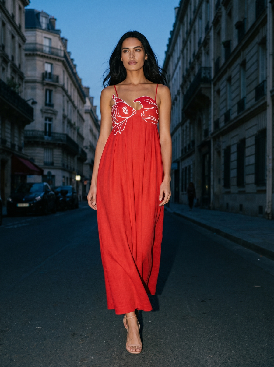 MARINA FISH MAXI DRESS sfeer 1