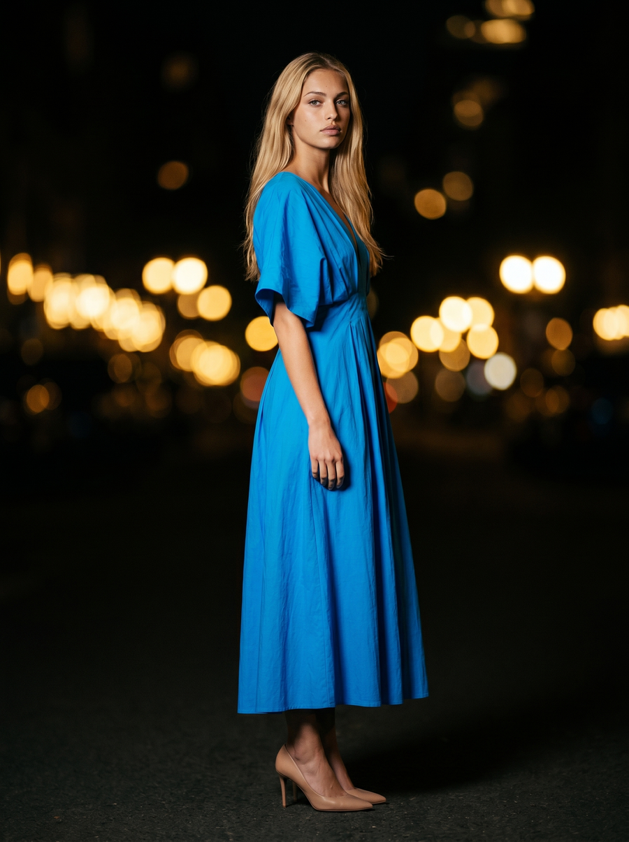 ADELINE PLEATED MIDI DRESS side