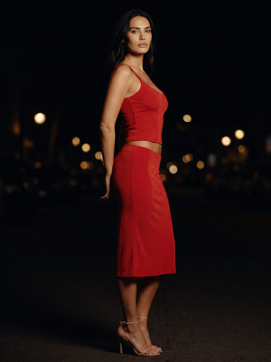 SIENNA RIBBED MIDI SET side