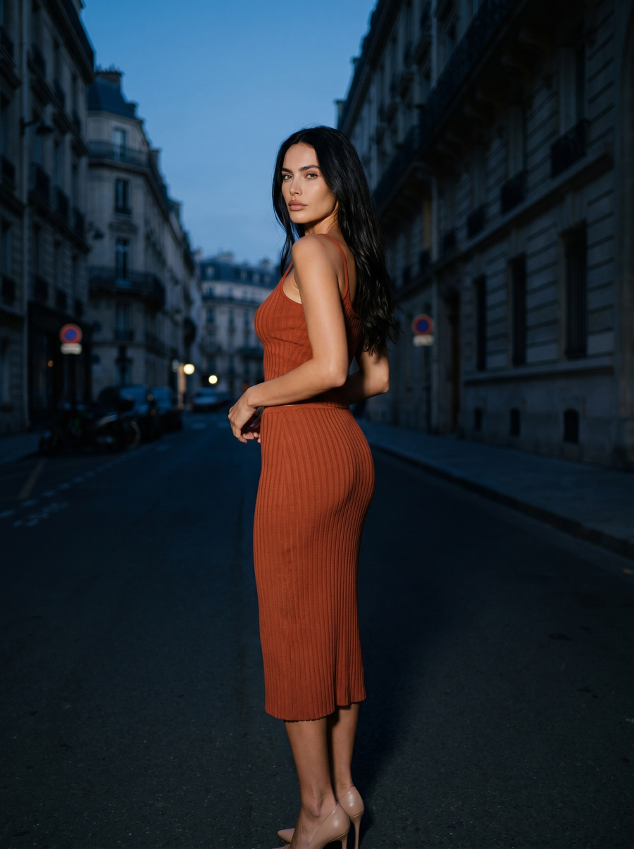 SIENNA RIBBED MIDI SET sfeer 2
