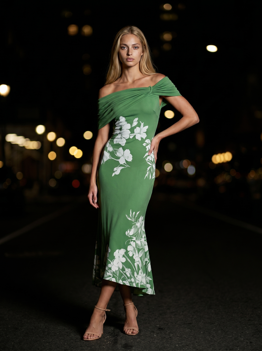 SIENNA DRAPED Green front