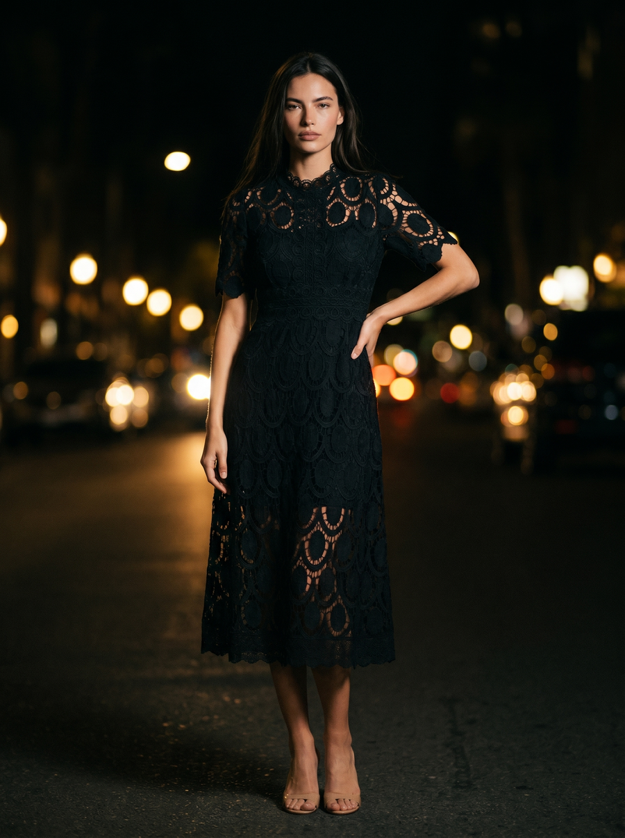 ROSALIE LACE Black front