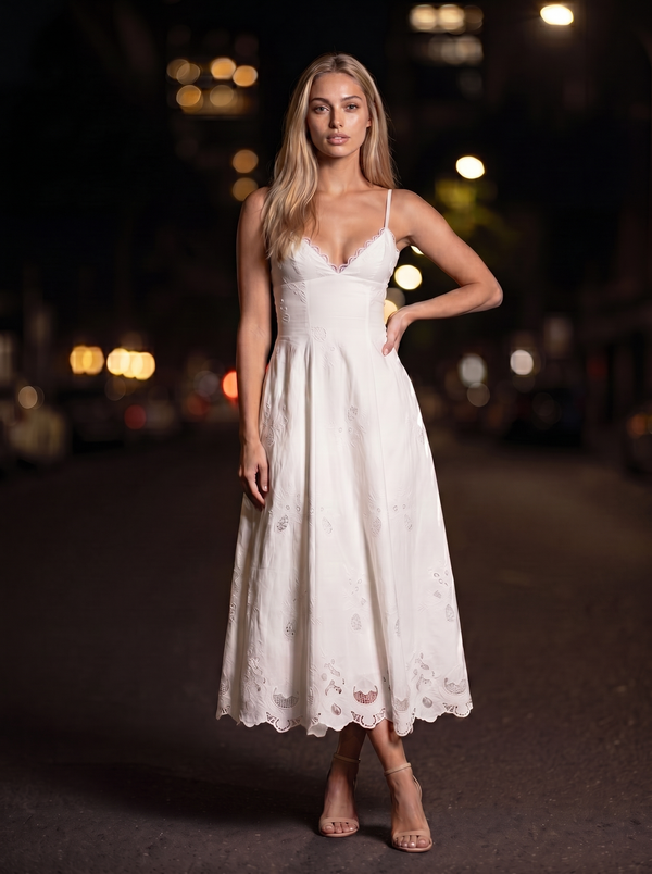 SARA MAXI DRESS White front