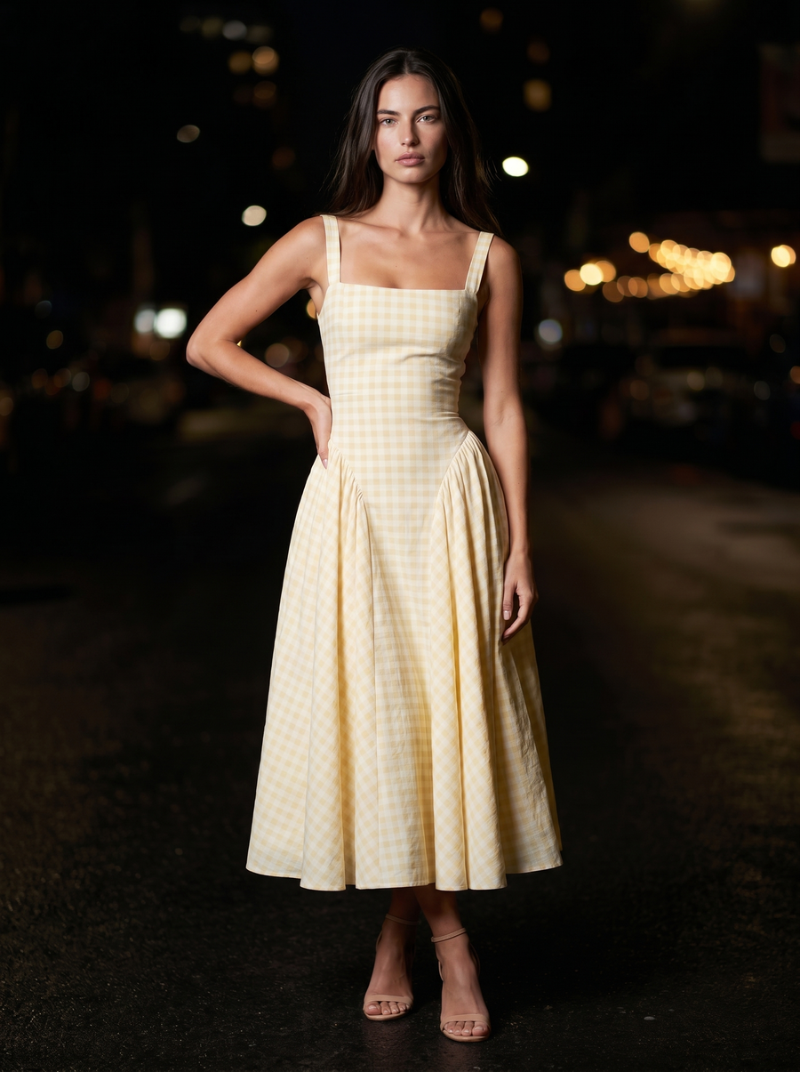 CHERY Midi Dress Lemon front