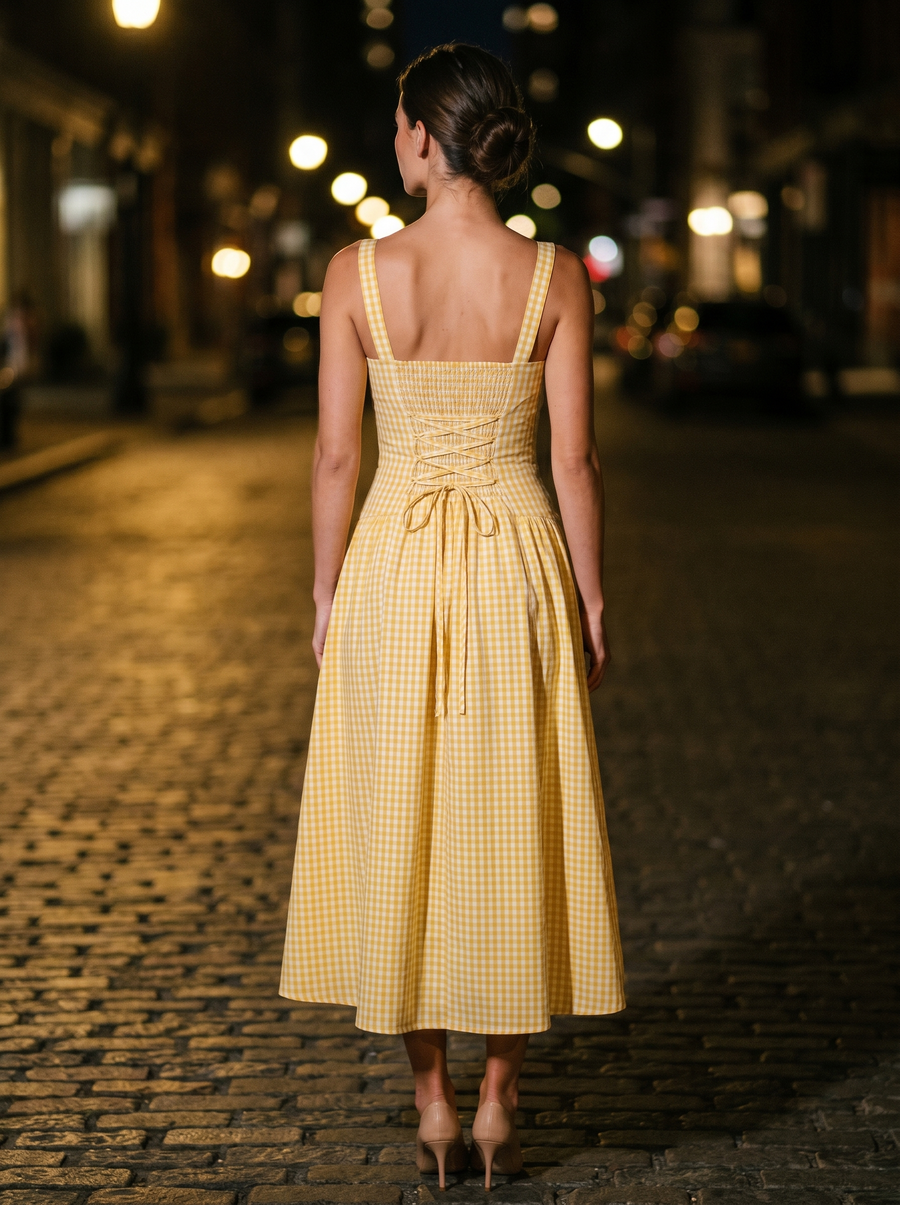 CHERY Midi Dress Lemon back