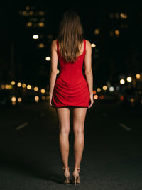 SUKI MINI DRESS Red back