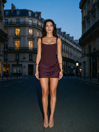 SUKI MINI DRESS Plum lifestyle 2