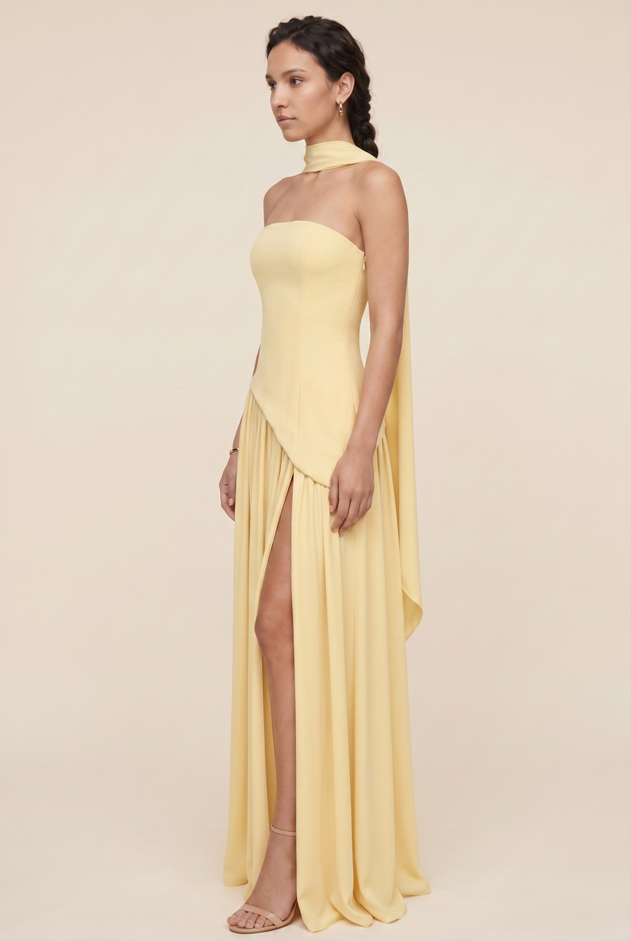 RILEY MAXI DRESS Lemon side