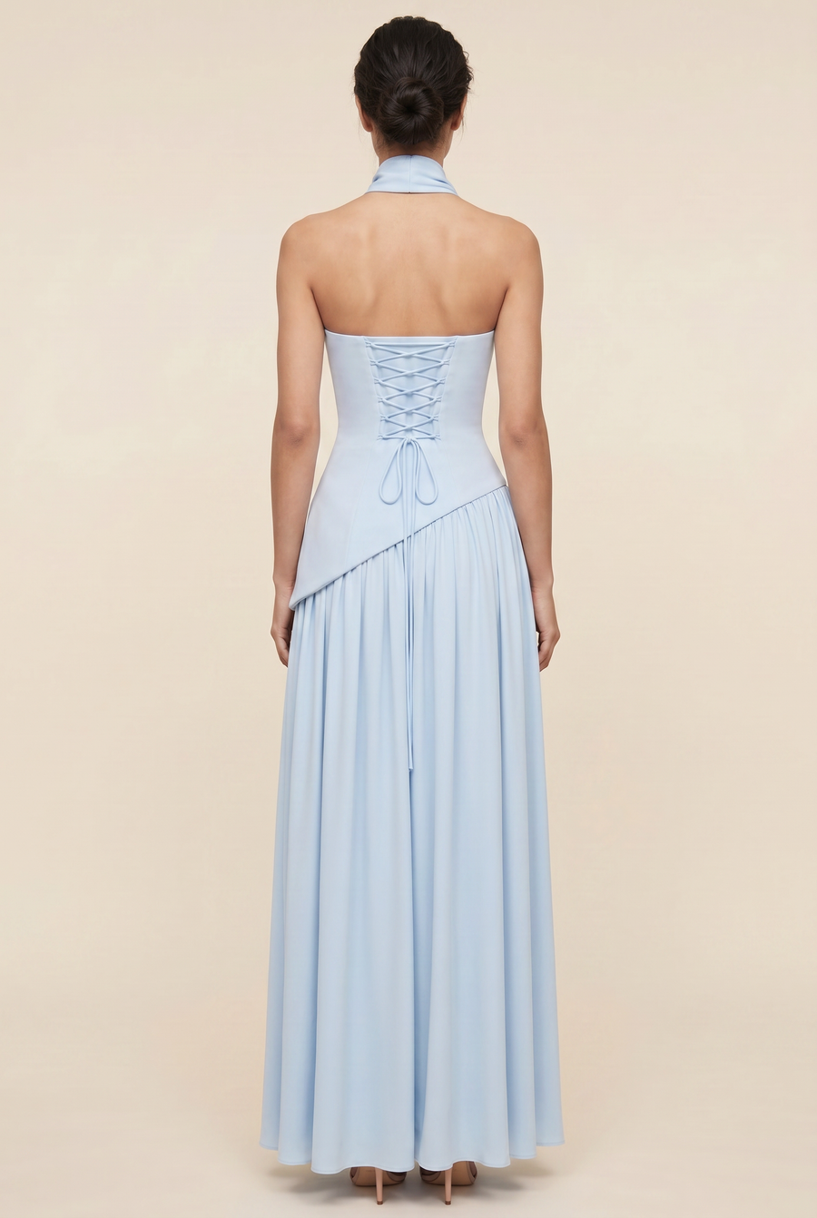 RILEY MAXI DRESS Baby Blue back closed