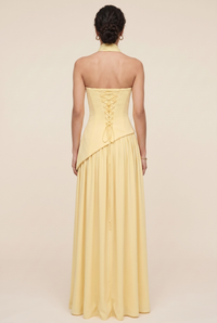 RILEY MAXI DRESS Lemon back closed