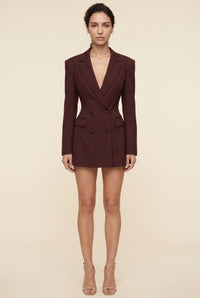 MARIANA Burgundy Pinstripe front