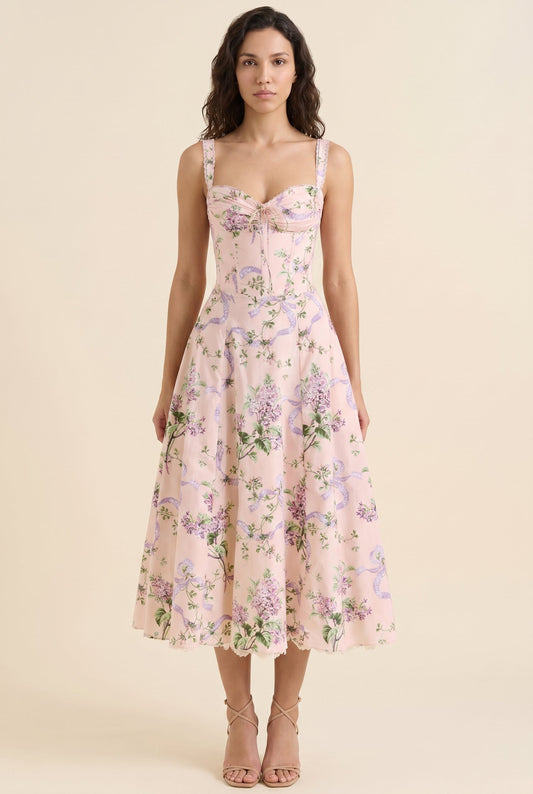 JADE MAXI DRESS Blush Pink Bloom front