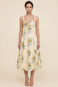 JADE MAXI DRESS Buttercream Floral front