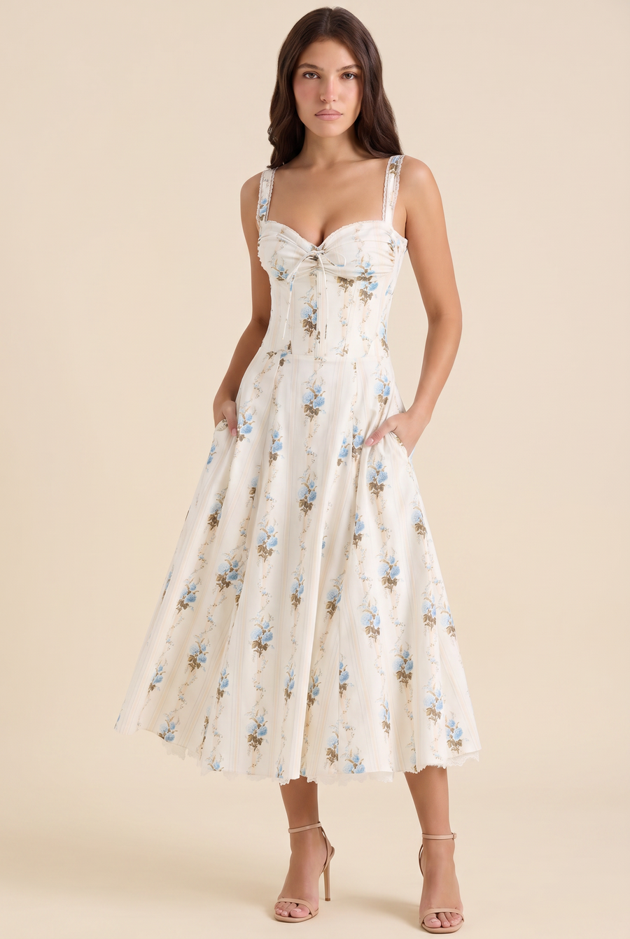 JADE MAXI DRESS Ivory Blossom front