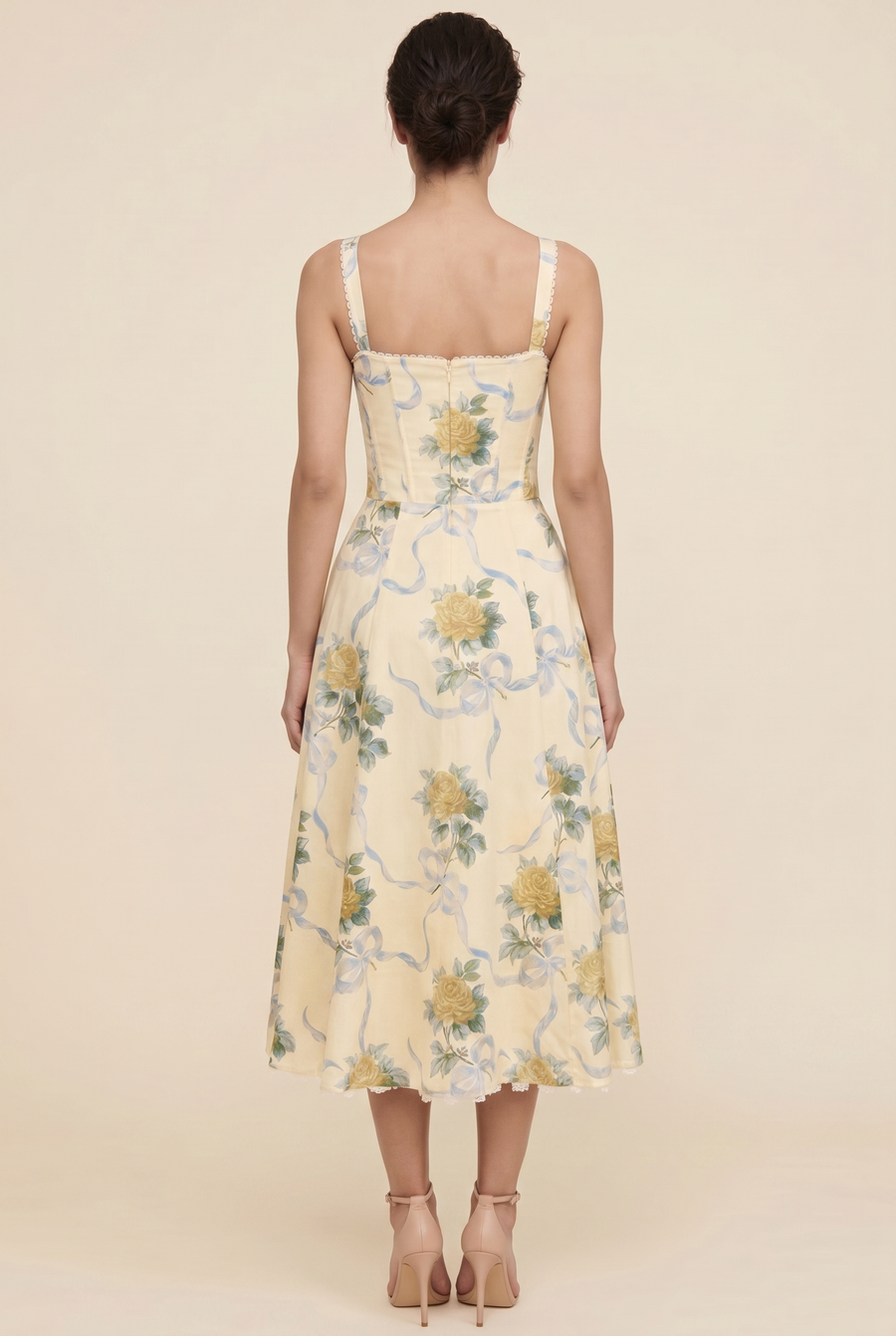 JADE MAXI DRESS Buttercream Floral back