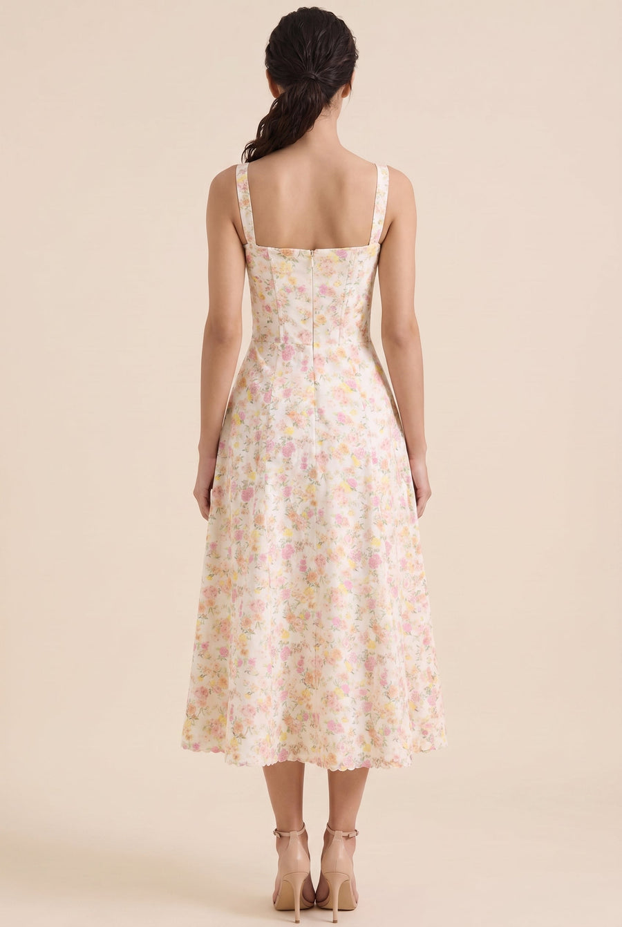 JADE MAXI DRESS Lemon Meadow back