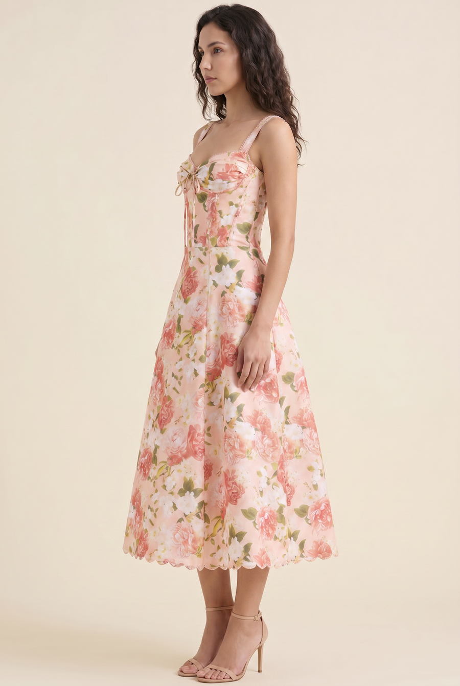 JADE MAXI DRESS Coral Rose side