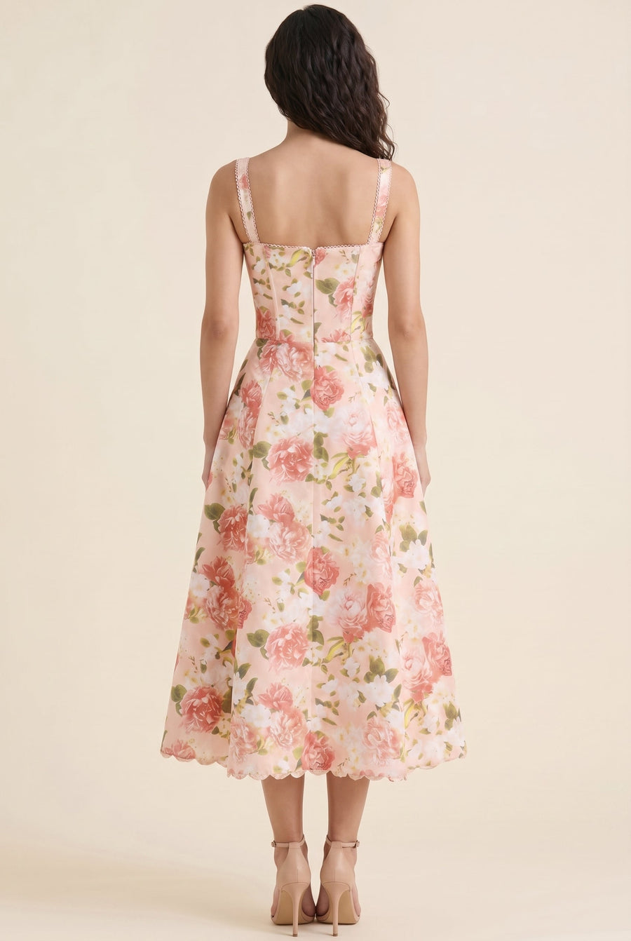 JADE MAXI DRESS Coral Rose back
