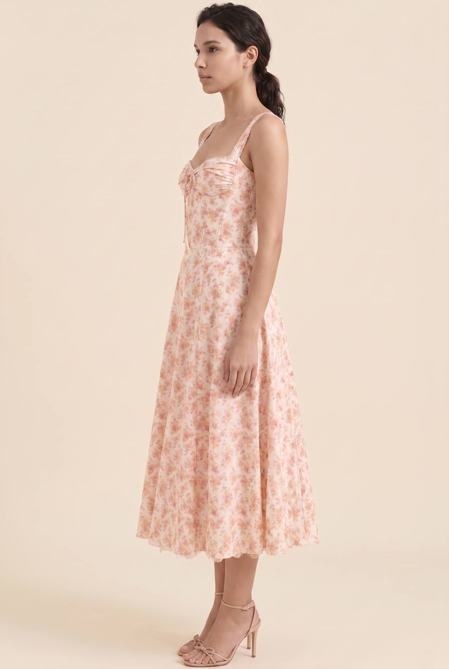 JADE MAXI DRESS Peach Garden side