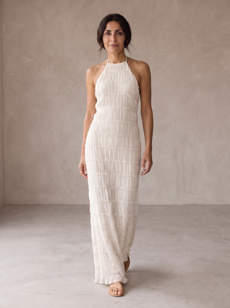 Nicole – Tiered Halterneck Maxi Dress