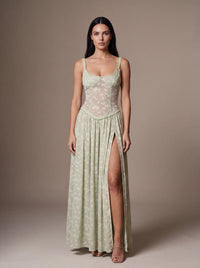 GRACE MAXI DRESS Green studio front