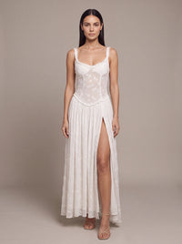 GRACE MAXI DRESS White studio front