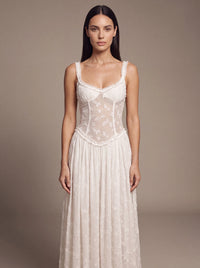 GRACE MAXI DRESS White studio zoom