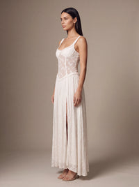 GRACE MAXI DRESS White studio side