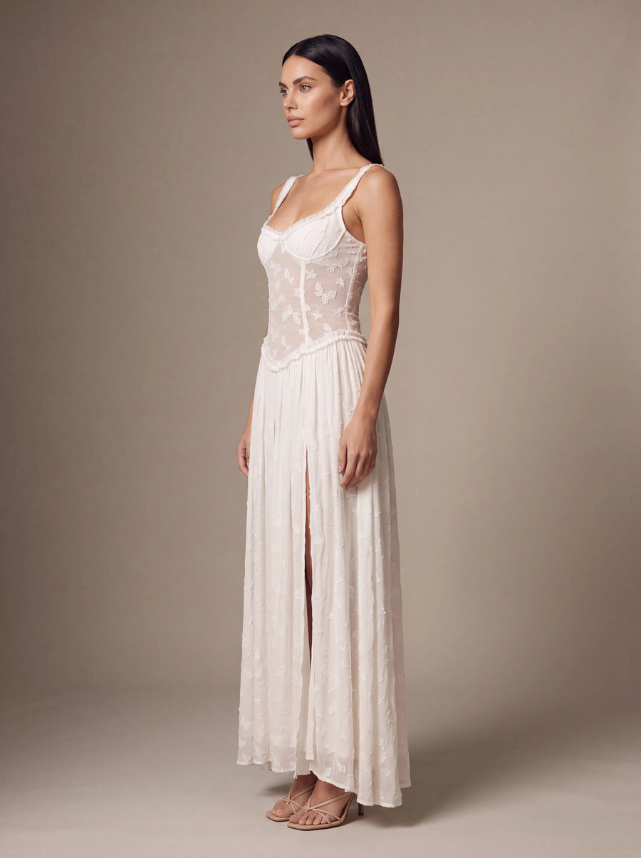 GRACE MAXI DRESS White studio side