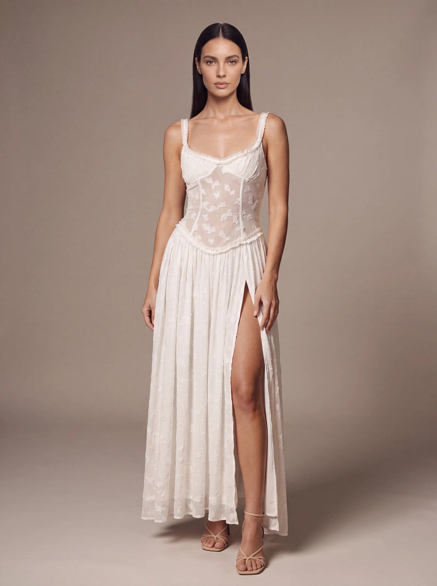 GRACE MAXI DRESS White studio pose 2