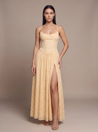 GRACE MAXI DRESS Golden Ivory studio pose 2