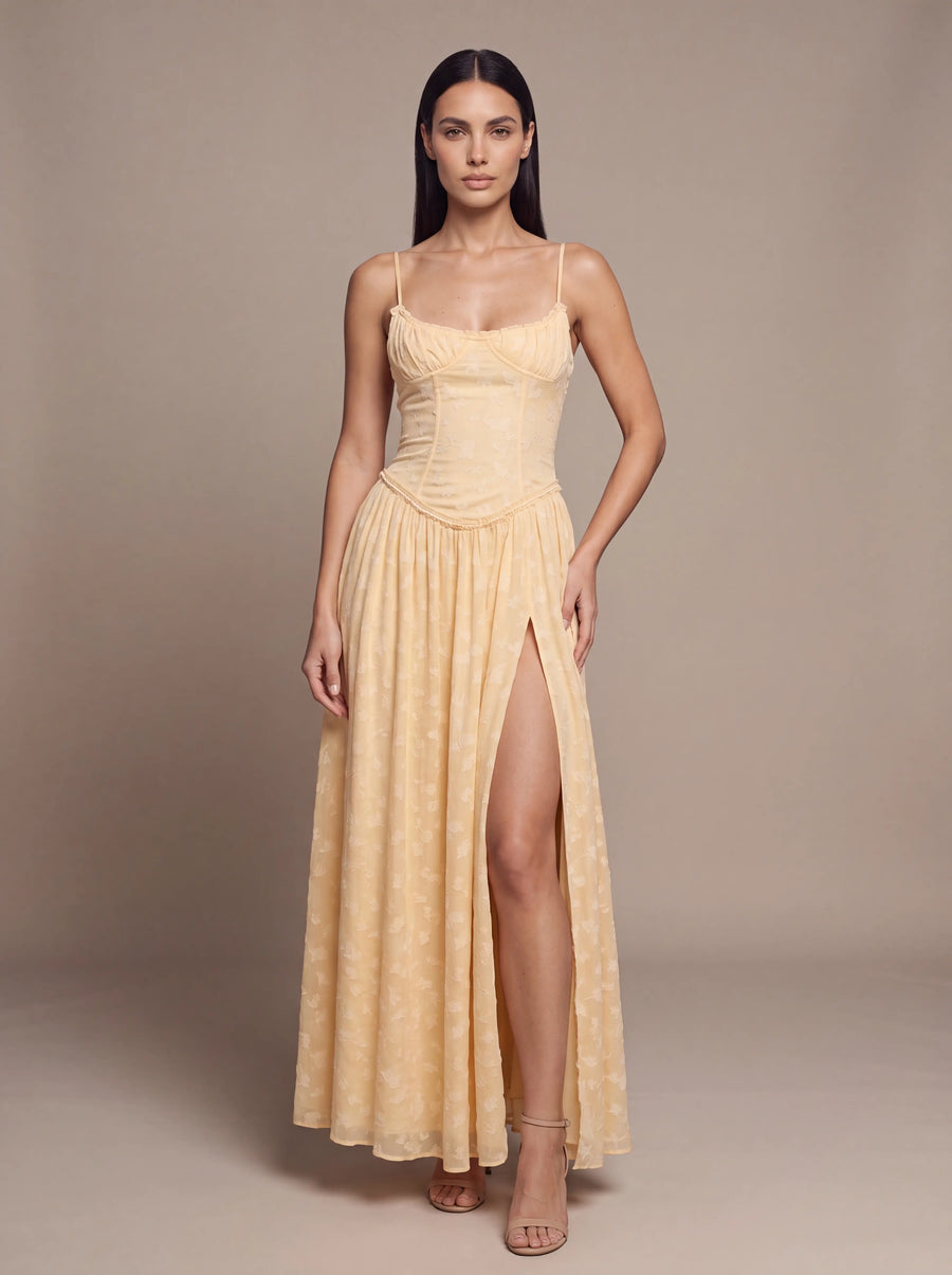 GRACE MAXI DRESS Golden Ivory studio pose 2