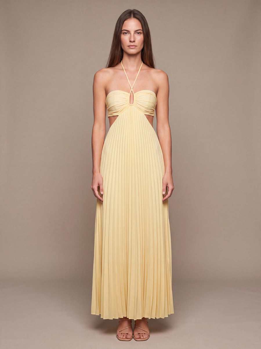 SIENNA MAXI DRESS Golden Ivory studio front