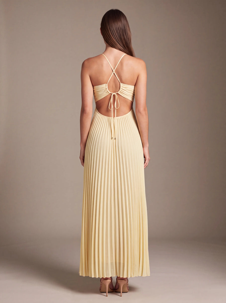 SIENNA MAXI DRESS Golden Ivory studio back